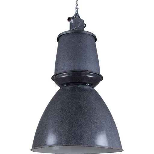 Lampada a sospensione industriale vintage polacca, anni '60