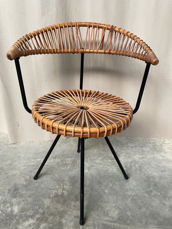 Image 1 of Vintage Dirk Van Sliedregt - Jonkers Noordwolde Rattan Chair