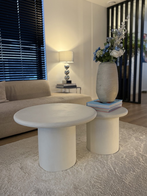 MORTEX coffee table round - new - set 70x70 cm / 50x50 cm