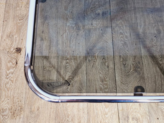 Image 1 of Mid-Century Modern Coffee Table – Chrome and Smoked Glass, Italy, 1970s.