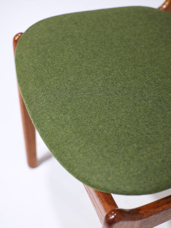 Image 1 of 8 sedie da pranzo Erik Buch 49 in teak verde vintage danese