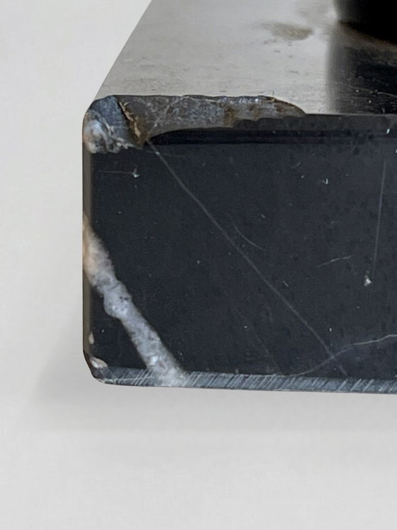 Image 1 of Pair of Art Deco bookends with swans in spelter and black marble – France, 1930s