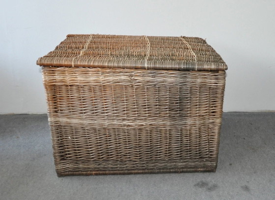 Grande Cesto Vintage con Coperchio, Anni '40 – Oggetti decorativi, Vimini (photo 5 of 5)