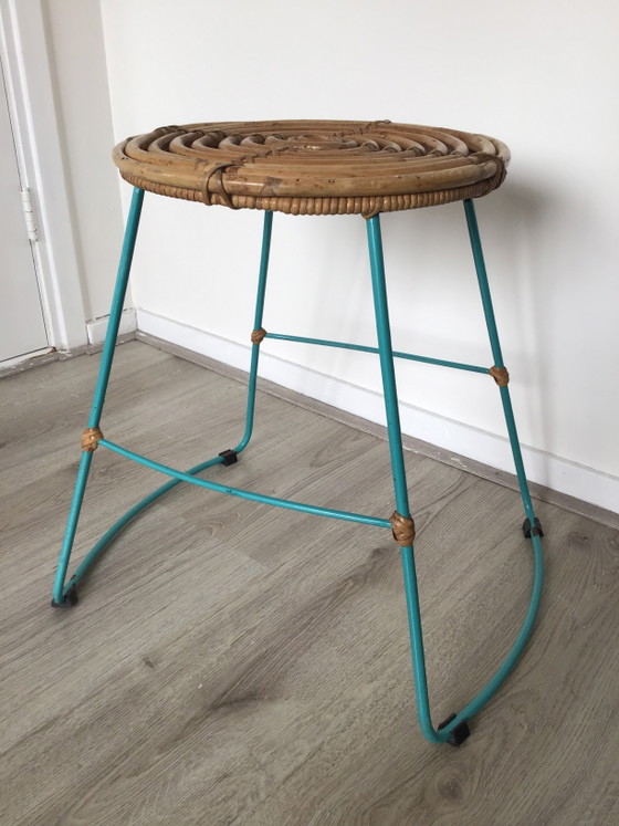 Sgabello vintage in rattan anni '50/'60 Rohé – Sgabelli, Metal (photo 5 of 8)