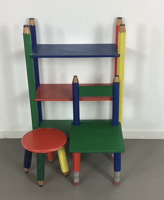 Set vintage postmoderno per bambini di Pierre Sala – Scaffali a muro, Wood, Metal (photo 6 of 7)
