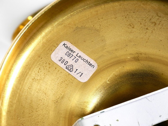 Image 1 of Wunderschöne Messing-Deckenleuchte im Space-Age-Stil der 1960er Jahre mit 8 Glaskugeln von Kaiser Leuchten