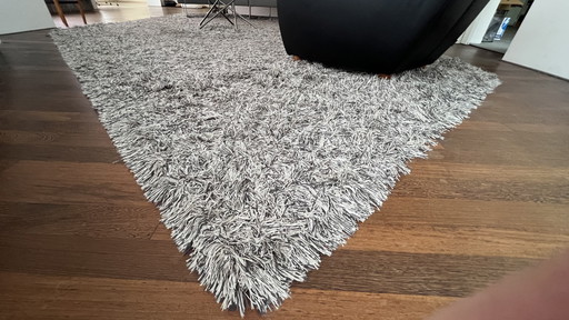 Vloerkleed 526x351 Kinast grijs gemêleerd beige wit antraciet linnen