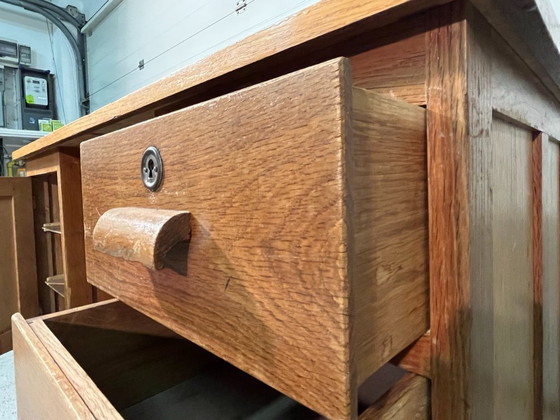 Image 1 of Vintage Frans schoolbureau in de stijl van Jean Prouvé