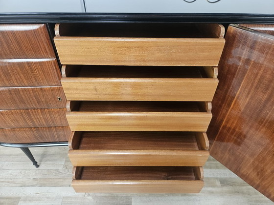 Vittorio Dassi Rosewood Credenza With Black Glass Top, Italian 1940 – Vittorio Dassi Mobili Moderni (photo 19 of 36)