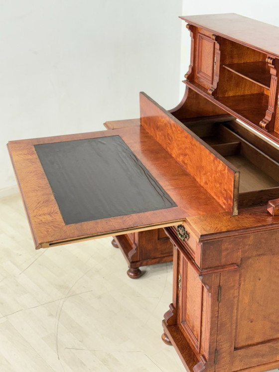 Magnifique bureau d'écriture de l'époque Gründerzeit – Bureau/secrétaire ancien de grande qualité, datant (photo 21 of 24)
