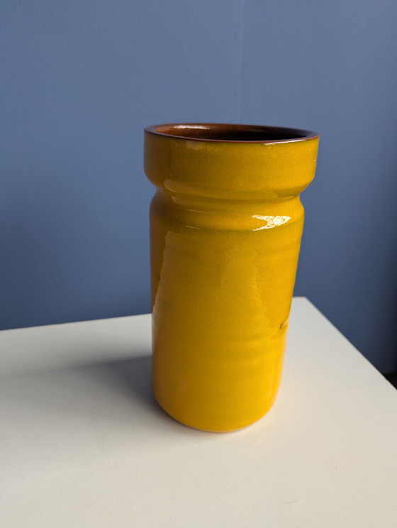Image 1 of Vintage ceramic vase - ochre yellow