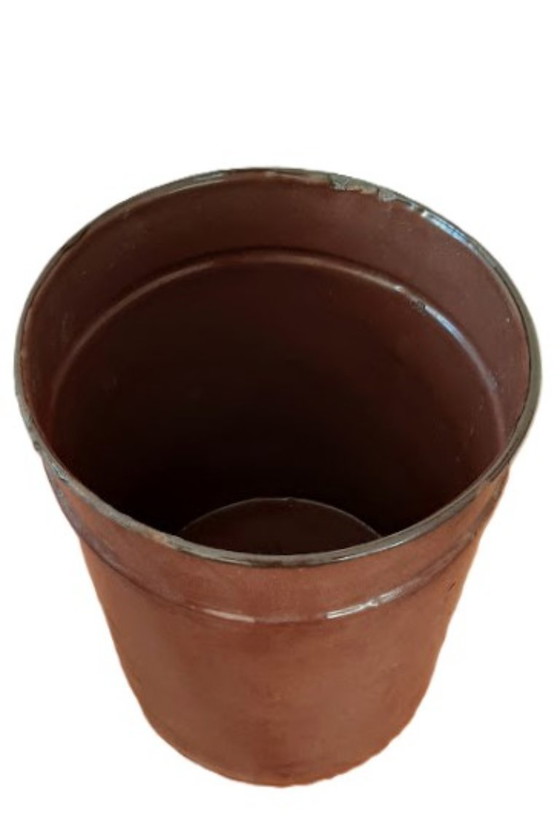 Image 1 of Vintage geëmailleerde metalen stortbak, emmer, pot