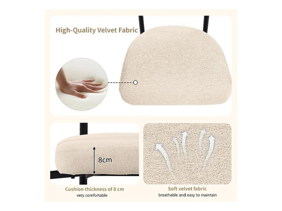 Image 1 of Set di 6 sedie in velluto - con braccioli - Beige