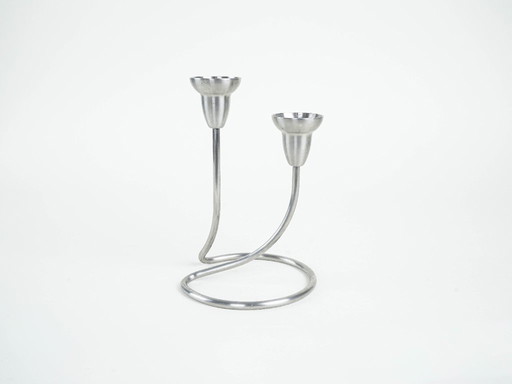 Stahlkerzenständer, dänisches Design, 1970er Jahre, hergestellt von Georg Jensen