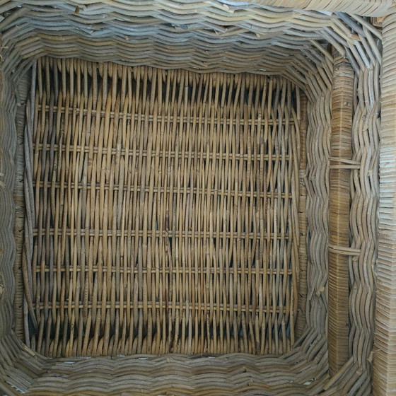 Vintage rattan/rieten 'Boho chic / Riviéra Maison' stijl mand/salontafel dekenkist – Opbergkast, Other (photo 8 of 10)