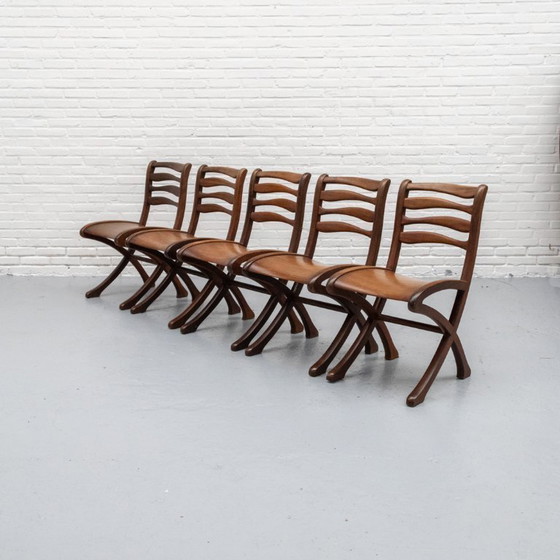 Image 1 of Marc Van Rampelberg Muninga Wood Dining Room Set anni '80