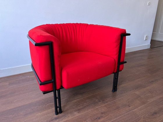 Image 1 of Set van 2 Harvink Design fauteuils – rood en blauw – Nederlands postmodernisme