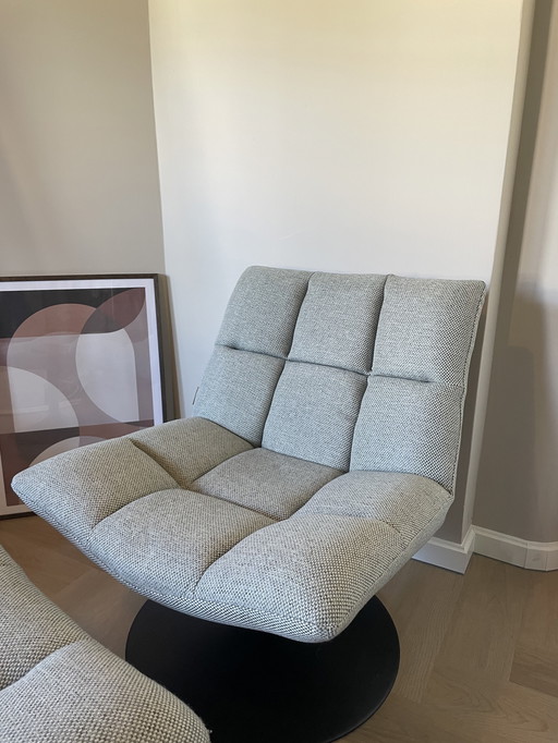 Fauteuil Dutchbone avec pouf (gris)