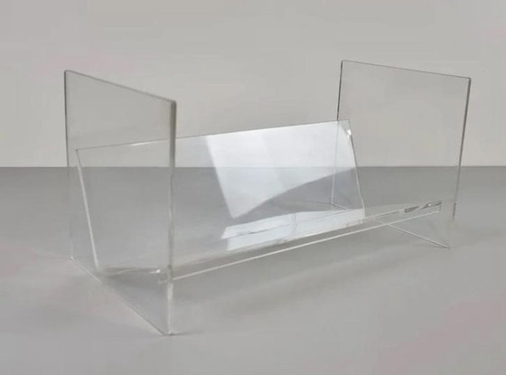 Image 1 of Space Age Design - Vintage EICKEL  acryl - Opbergrek cd's, vinyl lp's, en boeken - Duitsland ‘80.