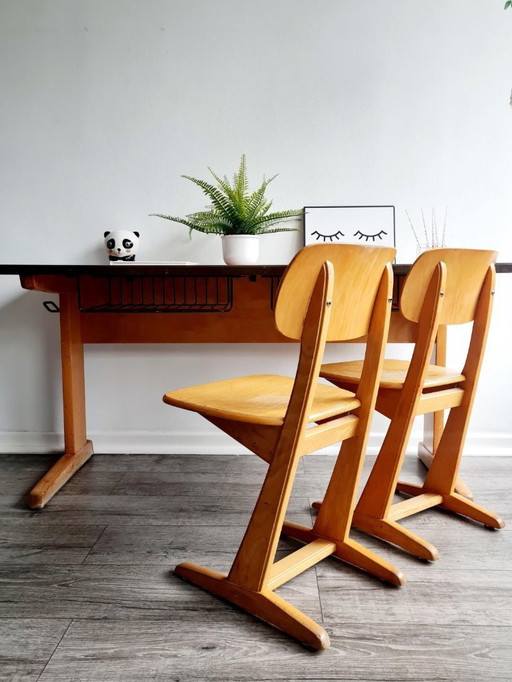 Sillas de escritorio infantiles vintage CASALA, juego de 3