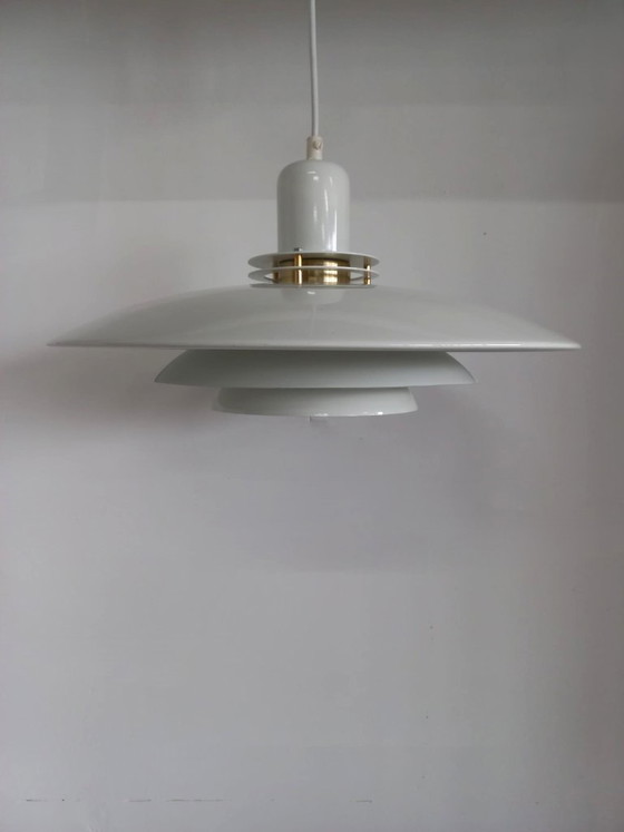 Image 1 of Plafonnier scandinave en métal, lampe en forme de bol/lampe annulaire, années 70/80