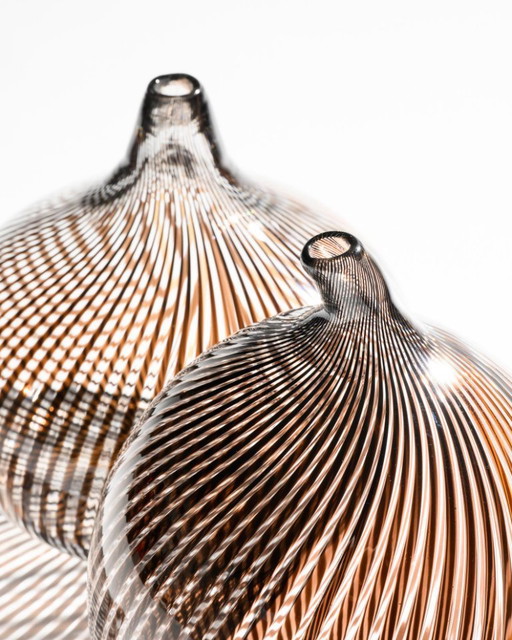 Rosenthal Glasstudio Filigrana Vase Duo – Mario Colelli & Hertha Bengtson · Limited Edition Art Glass, Germany