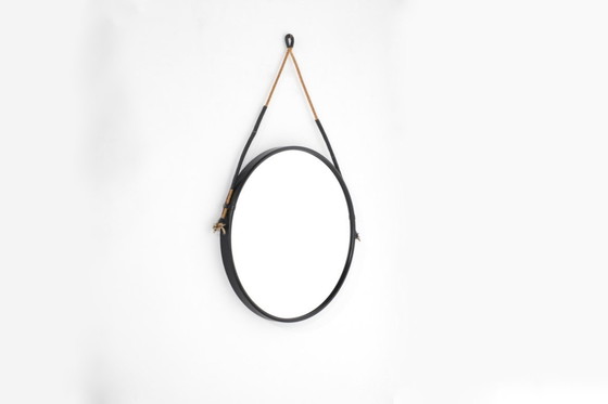 Image 1 of Specchio rotondo vintage in acciaio, Italia, anni '70.