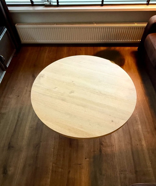 Tavolino rotondo in rovere con gamba Matrix