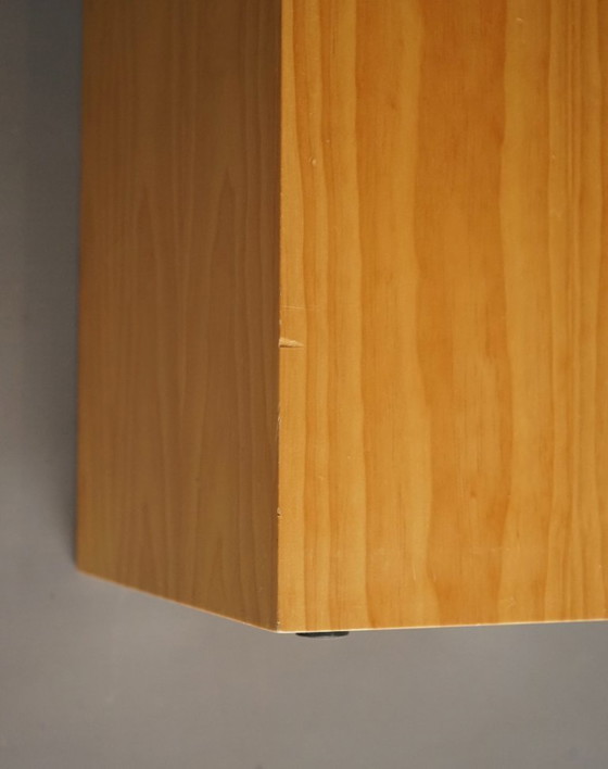 Image 1 of Sgabelli minimalisti in compensato con cuscini grigi, anni '90. Set di 6