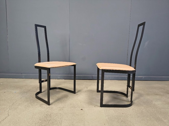 Image 1 of Gastone Rinaldi postmoderne Esszimmerstühle für Thema Italy, 1980er Jahre – 6er-Set