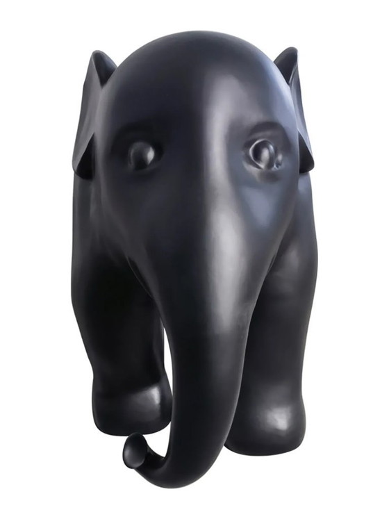 Image 1 of Escultura de fibra de vidrio - Elefante - Negro