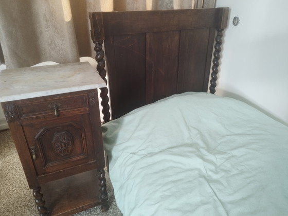 Image 1 of Beautiful Antique Bed With Nightstand