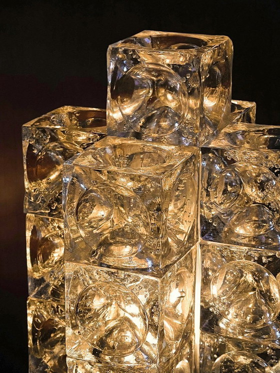 Sculptural Lamp in Polished Albano Glass Cubes for Poliarte, 1960s – Table lamps (photo 4 of 8)