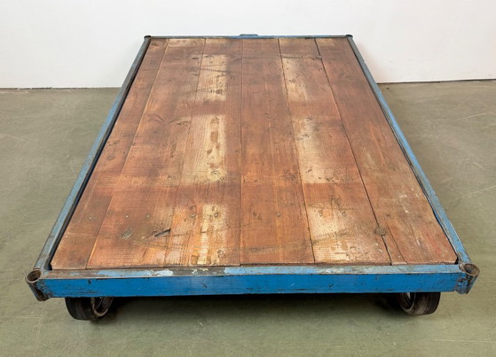 Large Blue Industrial Coffee Table Cart, 1960s – Iron (photo 15 of 15)