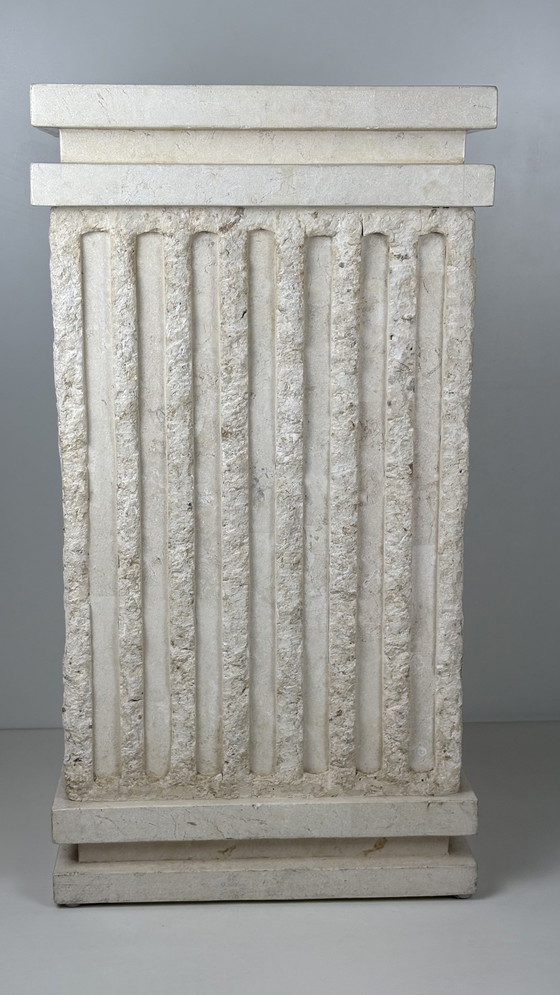 Image 1 of Vintage large Roman column / pillar beige cream plant table