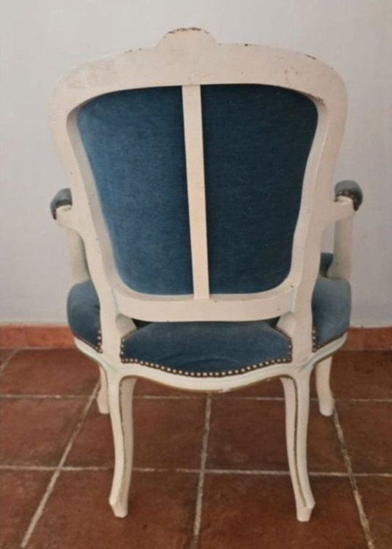 Image 1 of poltrona in velluto Luigi XV