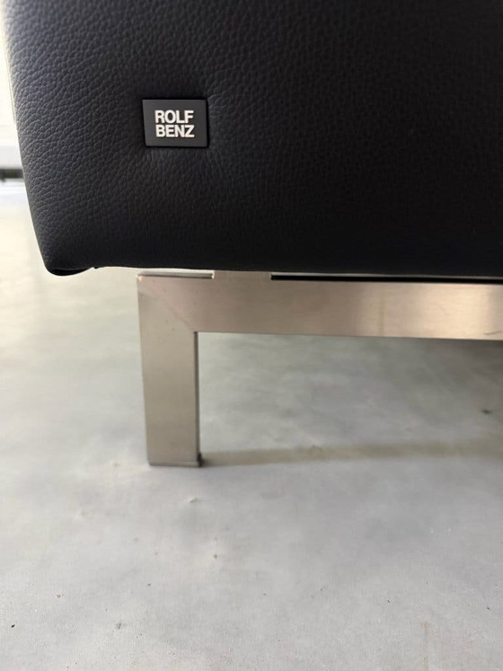 Rolf Benz 318 Linea – Pelle Nera – Condizioni Assolutamente Ottime – Divani 3 posti, polished steel, Leather (photo 8 of 9)