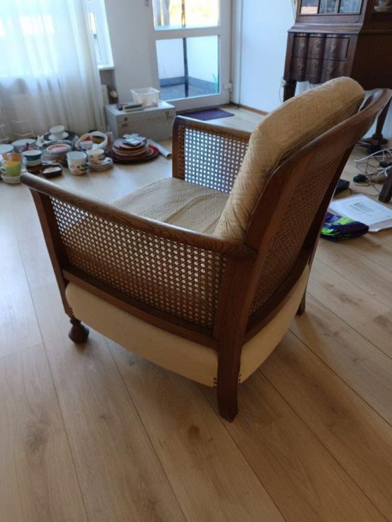 Antique chair (65 x 78 x 75 cm) with 2 cushions – Armchairs, Textile, Wood (photo 2 of 12)