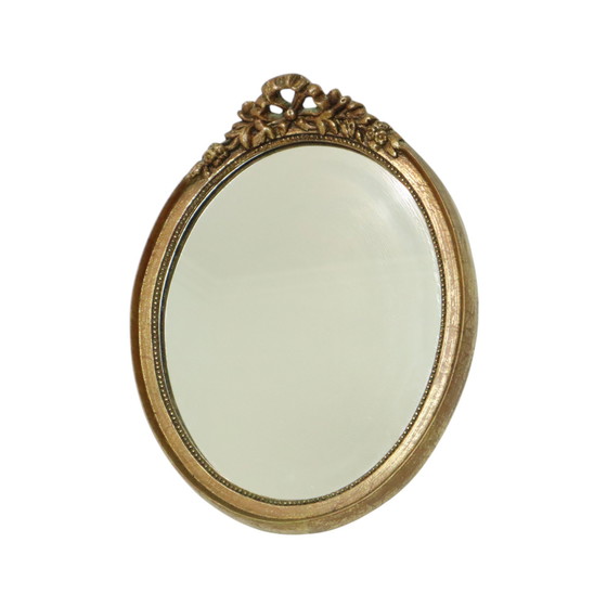 Image 1 of Oval Gold Leaf Gilded Mirror