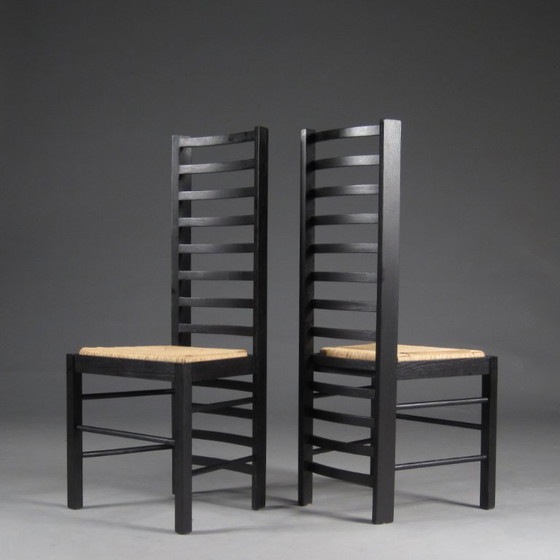 2 Chaises, Reproduction, Ladderback Chair, Charles Rennie Mackintosh, Neuf – Fauteuils, Wood, Textile (photo 2 of 5)