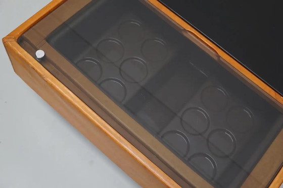 Image 1 of Tavolino da caffè/bar vintage in pelle color cognac di De Sede, anni '60/'70