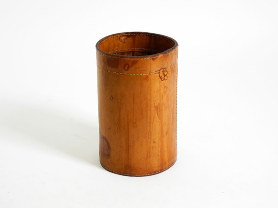 Image 1 of Beautiful 1960s leather paper bin by Torben Ørskov & Co Denmark