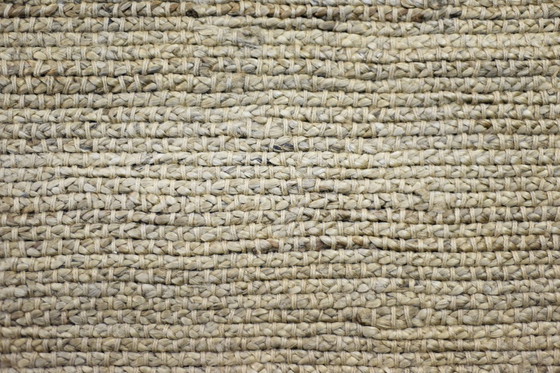 Image 1 of Vintage Indiaas natuurlijk bruin platgeweven jute tapijt, jaren 70