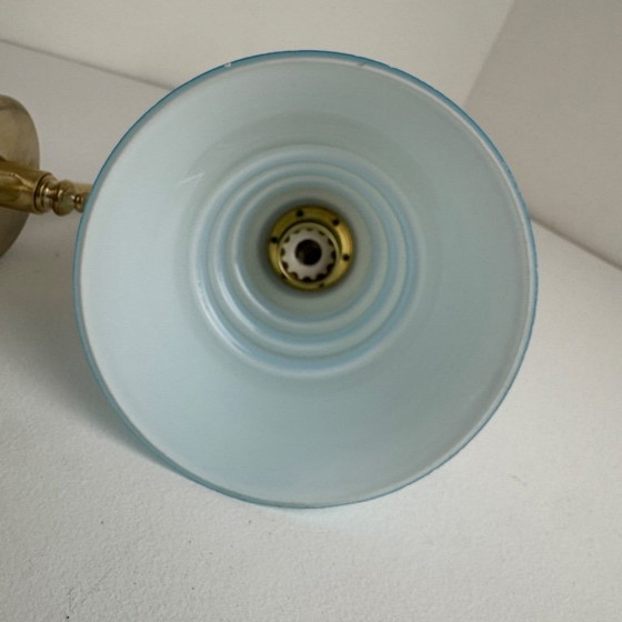 Pair of Antique Vintage Blue Opaline Wall Sconces – Wall lights, Glass (photo 8 of 12)