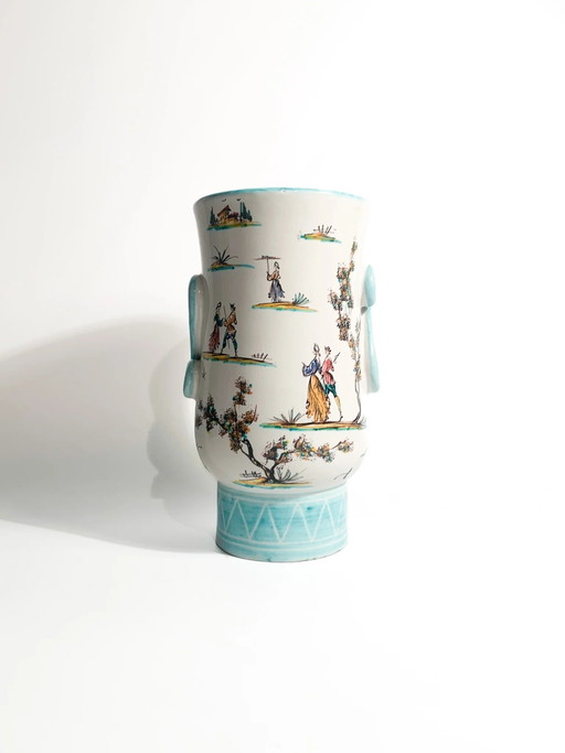Vase en céramique Albisola peint à la main, années 1930