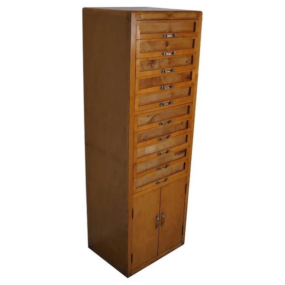 Image 1 of Vintage Italian beech haberdashery cabinet, 1950s