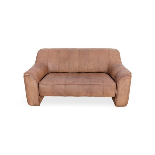 Original de Sede DS44 Zweisitzer Büffelleder Sofa Couch braun