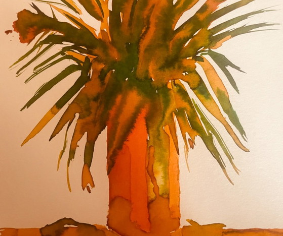 Bodegón firmado « Ramo de flores solares anaranjadas » – Arte, Paper (photo 11 of 11)