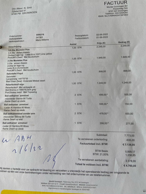 Image 1 of Montel Lederen 3-Zits Bank