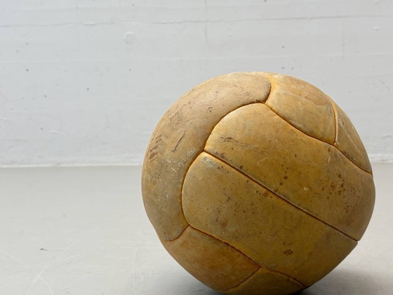 Image 1 of Vintage leather ball / medicine ball, mid-century, 1940s